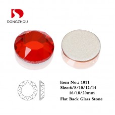 DZ-1011 decorative flat cut round glass stones for jewelry